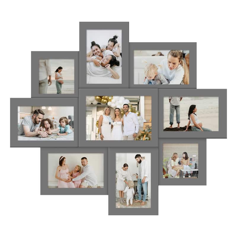 9 Opening 4x6 Family Collage Picture Frames for Wall Decor Gallery Set