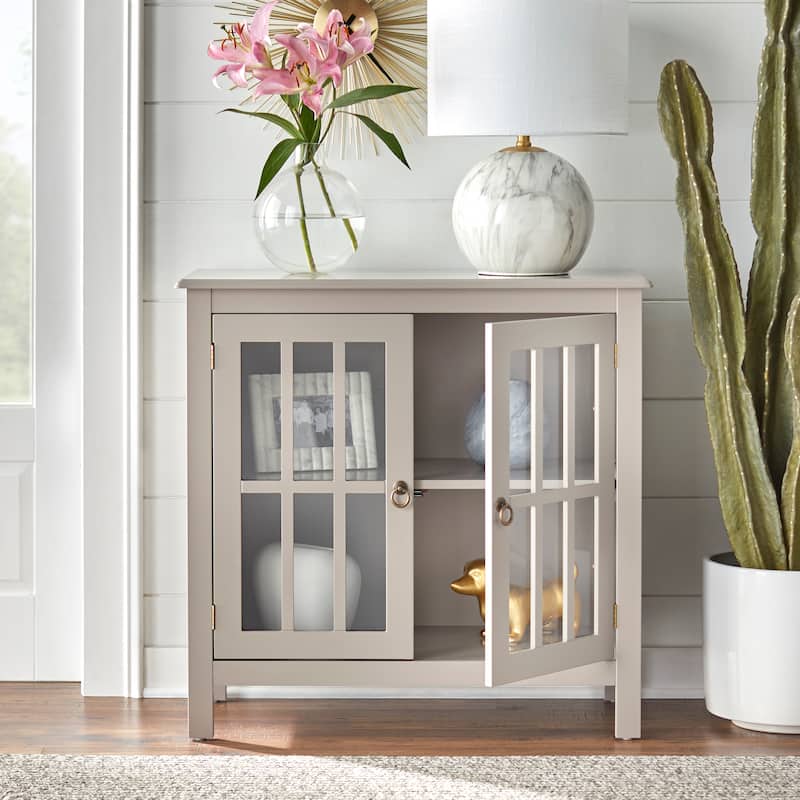 Simple Living Portland 2-Door Glass Cabinet