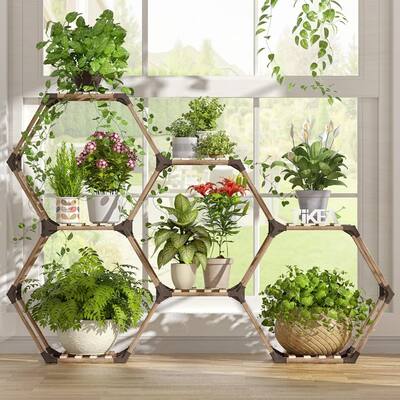 Plant Stand Indoor Outdoor Hexagonal Plant Stand