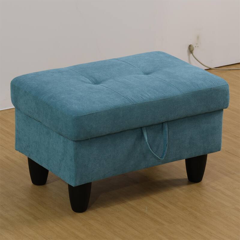 KISRAIS 28.5" Wide Upholstered Storage Ottoman