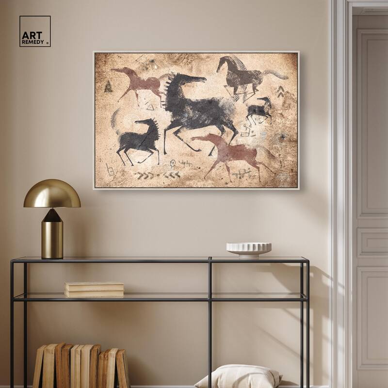 Cave Drawing Horses Canvas by Art Remedy