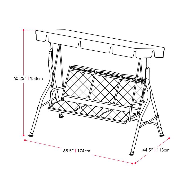 CorLiving 3Seat Patio Swing with Canopy Bed Bath & Beyond 36258328