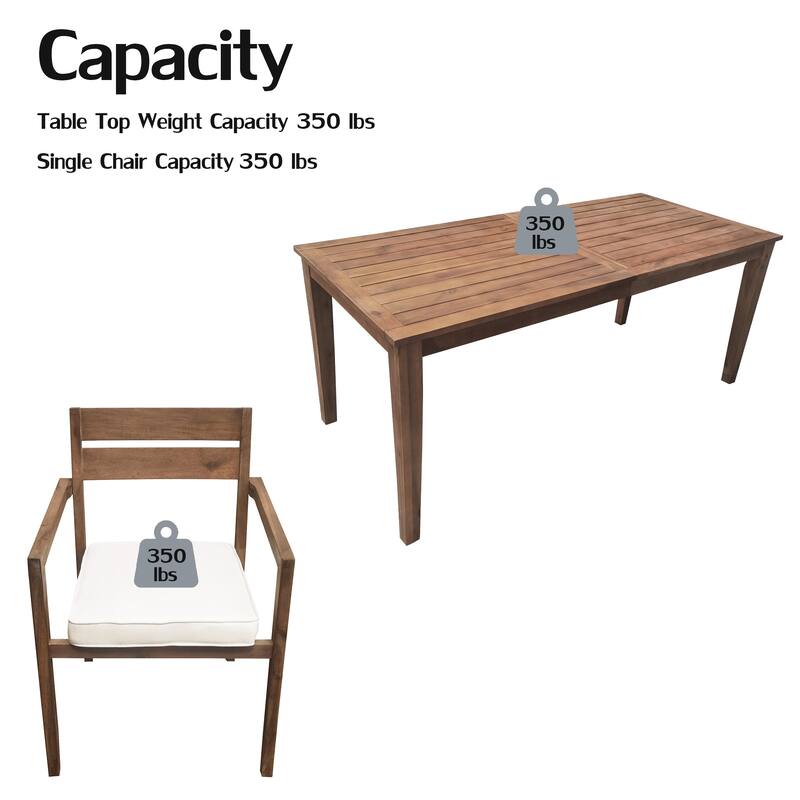 Acacia Wood Outdoor Dining Set,Perfect for Patio, Balcony, or Backyard