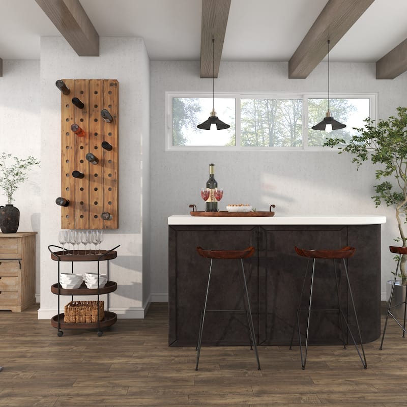 Wood Wall Wine Rack - Brown - Roche River Decor