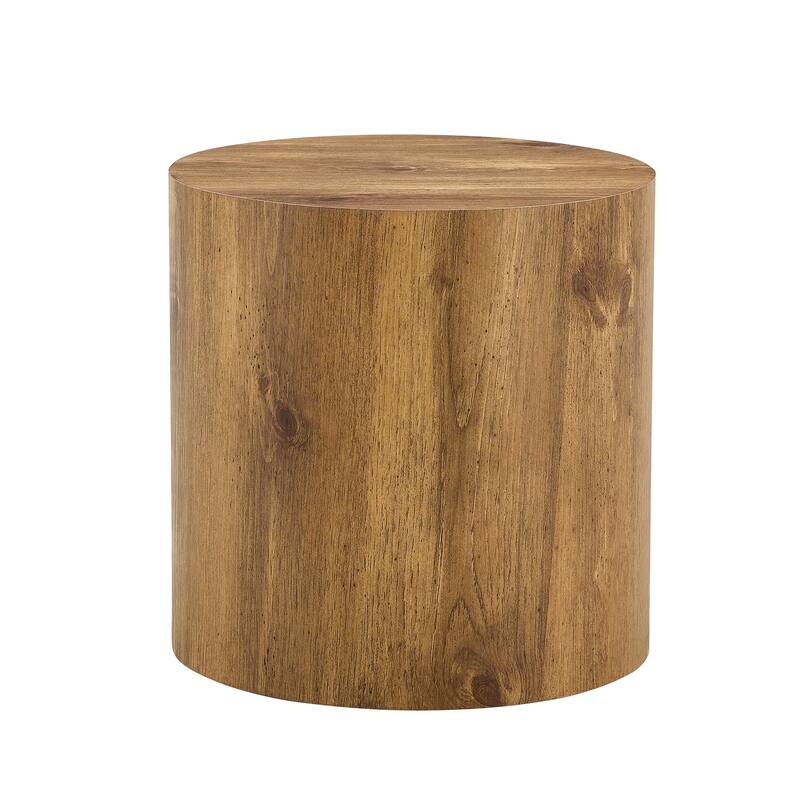 Roomfitters Cylindrical Coffee Table with Marble Pattern, Versatile Modern Table for Dining, Work or Living Room