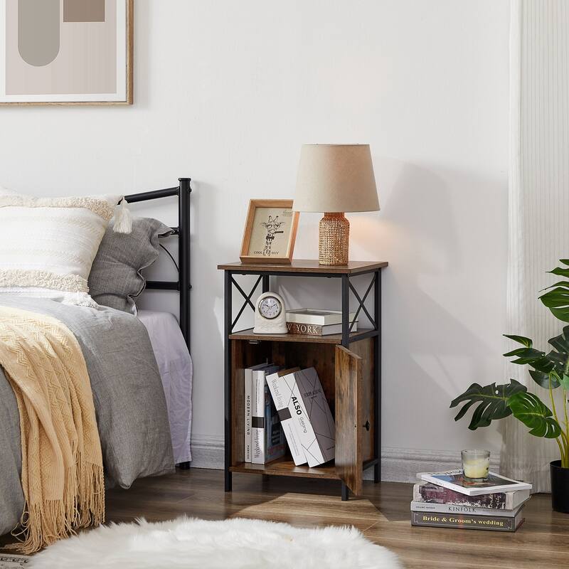 VECELO Modern Nightstands with Storage Shelf
