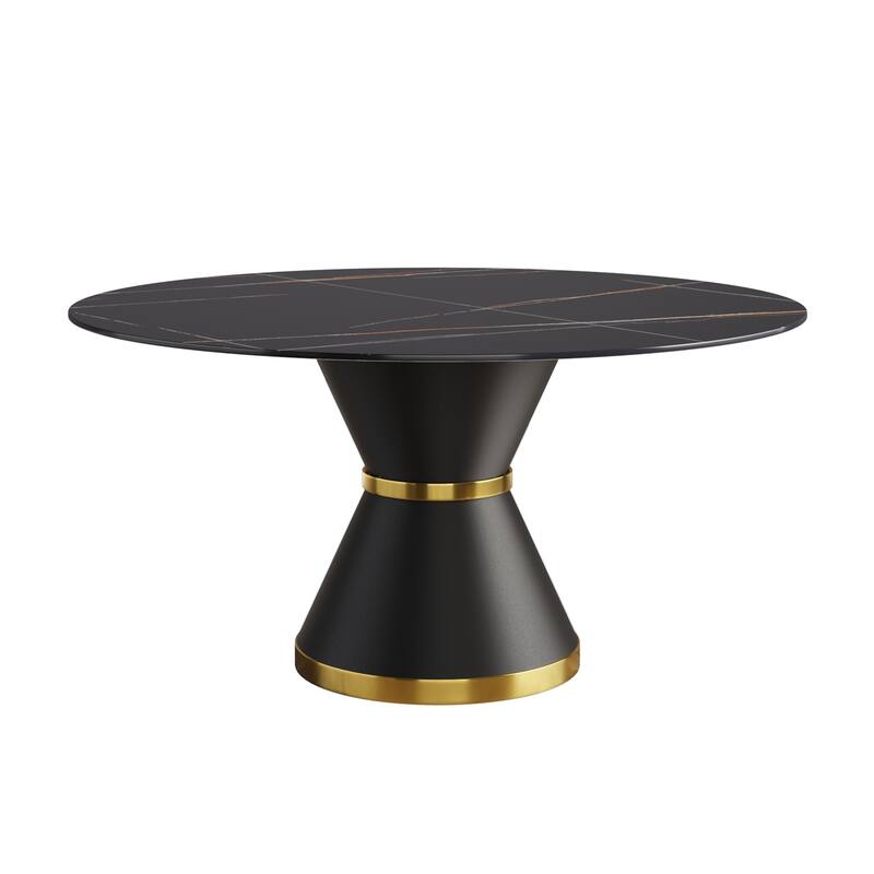 59" Round Dining Table Modern Kitchen Table for 6~8 People
