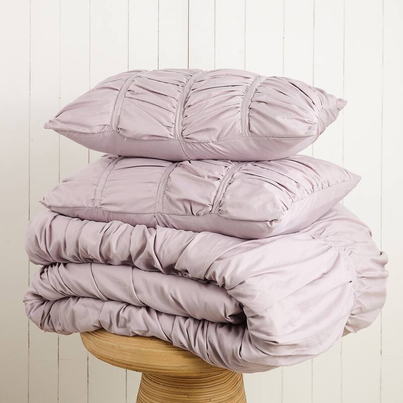 Modern Heirloom Emily Texture Comforter Set, Purple