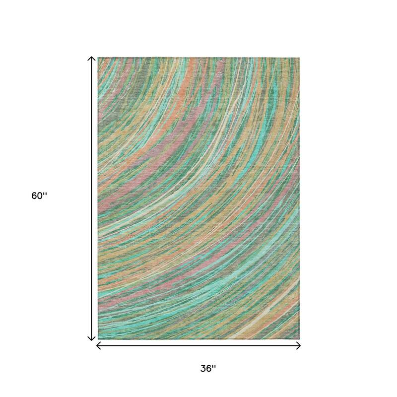 HomeRoots Abstract Transitional Rectangle Outdoor Rug