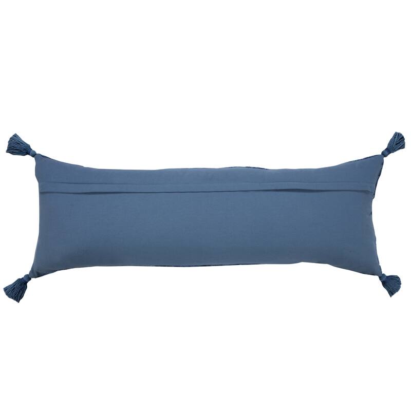 Sevita Deep Blue Traditional Textured Medallion Throw Pillow