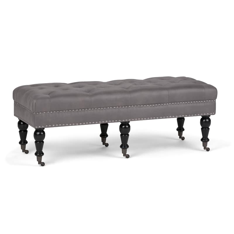 WYNDENHALL Donovan 49 inch Wide Traditional Rectangle Ottoman Bench Faux Leather