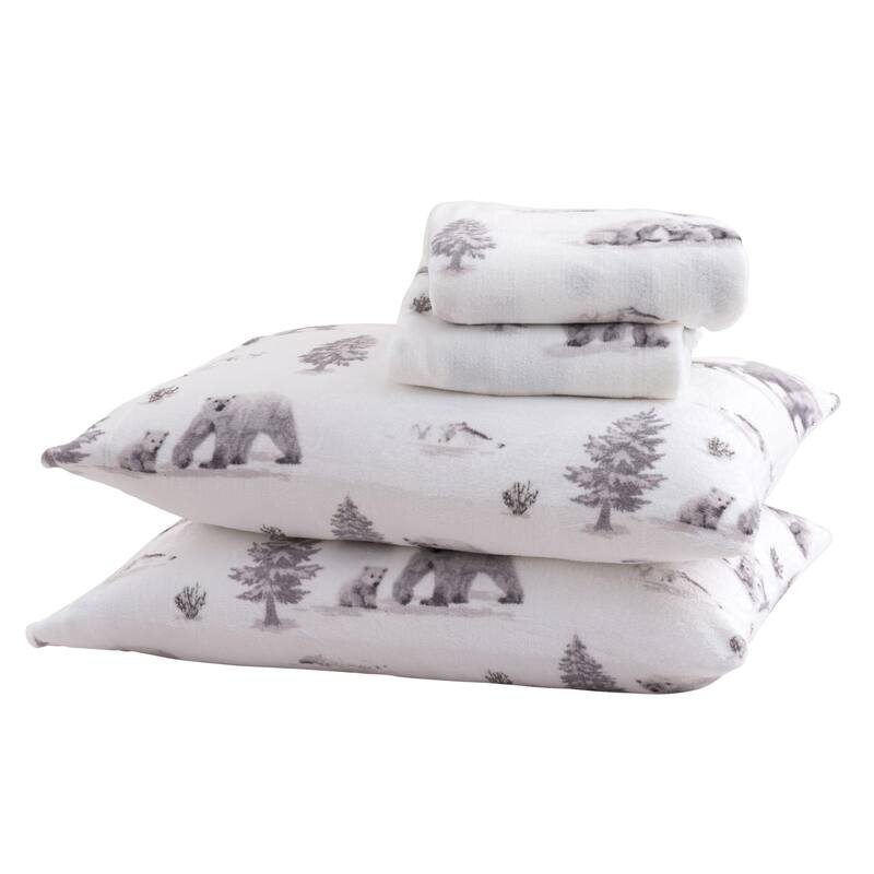 Great Bay Home Extra Soft Cozy Velvet Plush Printed Bed Sheet Set