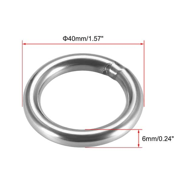 Welded O Ring, 40 x 6mm Strapping Round Rings Stainless Steel 2pcs ...