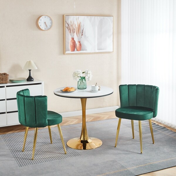 Velvet Dining Chairs with Gold Legs (Set of 2) - Bed Bath