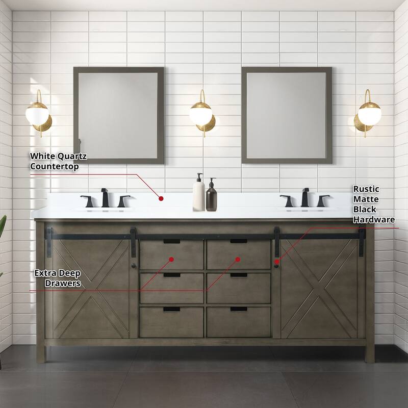 Marsyas Bath Vanity and White Quartz Countertop