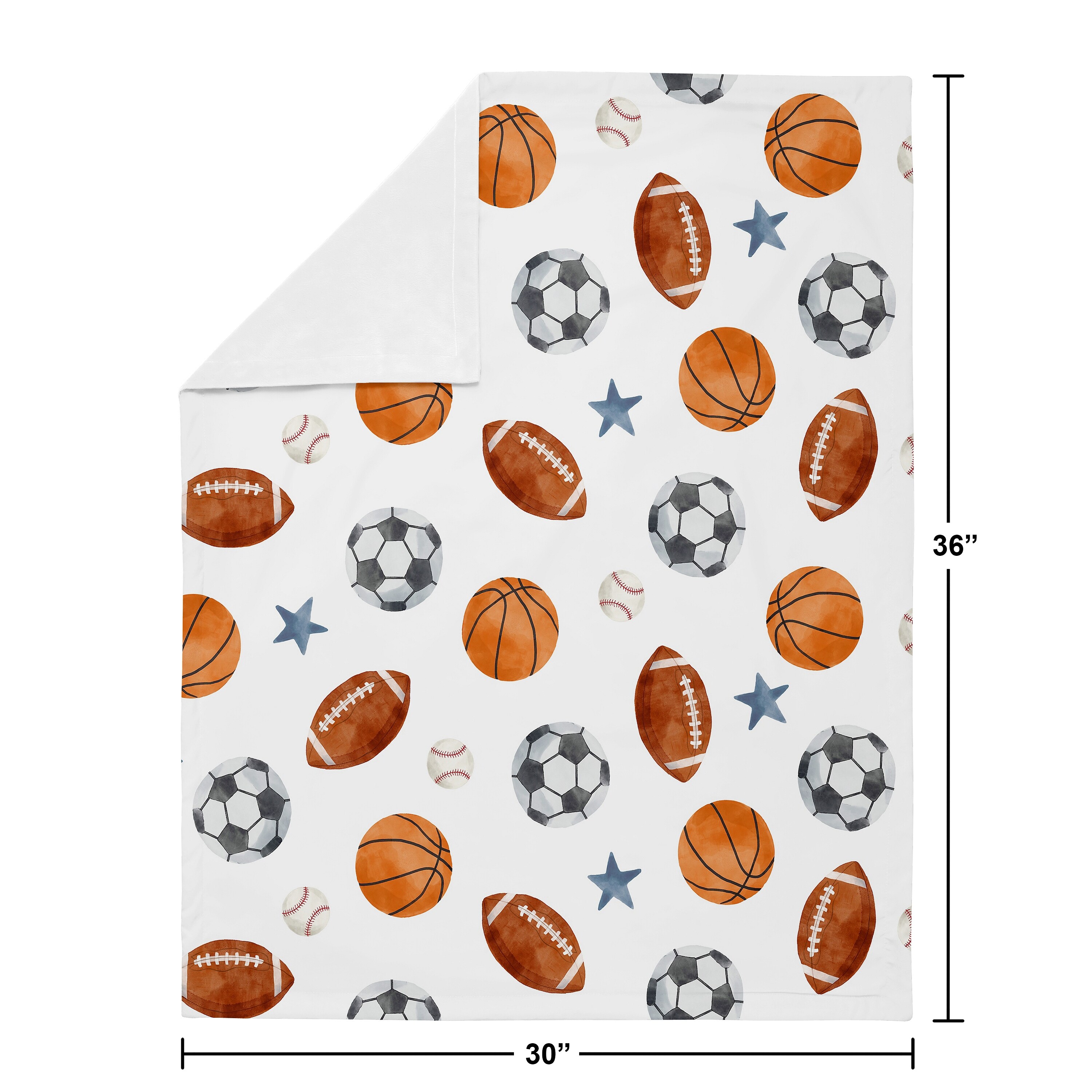 Sweet Jojo Designs Sports Theme Boy Baby Receiving Security Swaddle Blanket