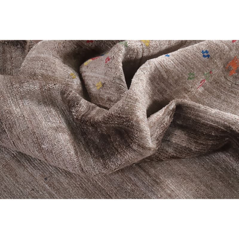 Hand Knotted Oriental 100% Wool Carpet Tribal Tribal Brown Gabbeh Area Rug - 11' 9'' X 8' 9''