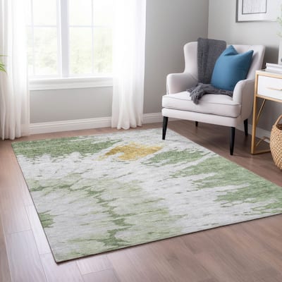 Machine Washable Indoor/ Outdoor Chantille Tie Dye Modern Rug