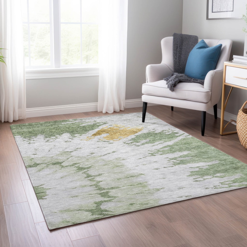 Machine Washable Indoor/ Outdoor Chantille Tie Dye Modern Rug