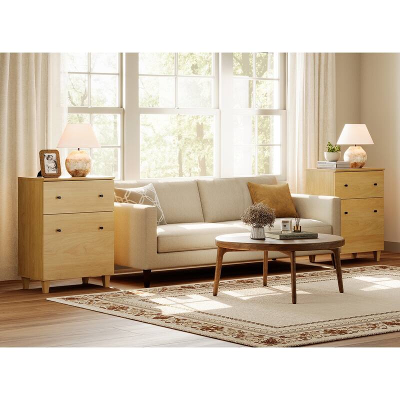 End Table with Drawer and Door for Living Room, 32.4"H