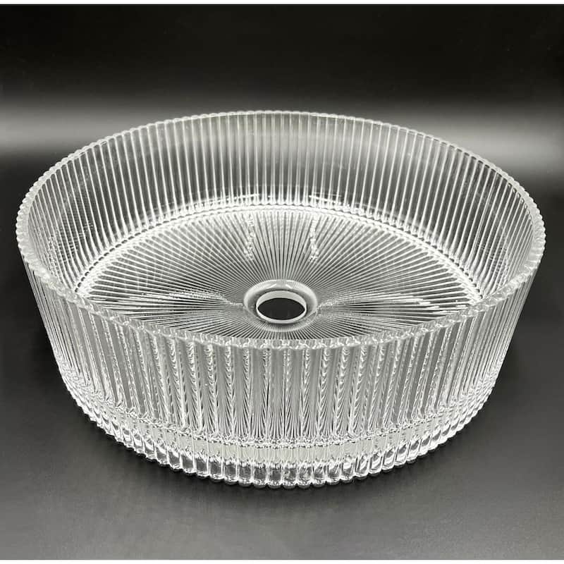 Cowrie Tempered Glass Circular Vessel Bathroom Sink