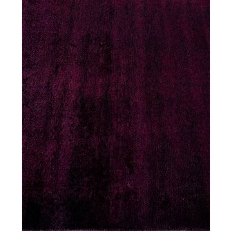 Overdyed One-of-a-Kind Hand-Knotted Area Rug - Purple - 2' 5" x 16' 4"