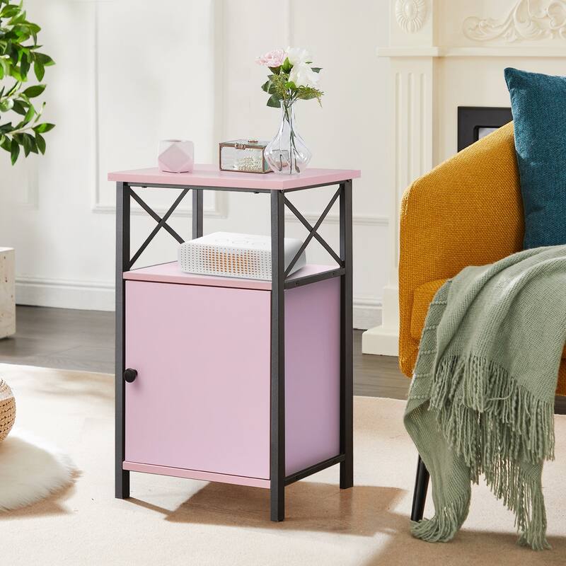 VECELO Modern Nightstands with Storage Cabinet, Nightstands Set of 2
