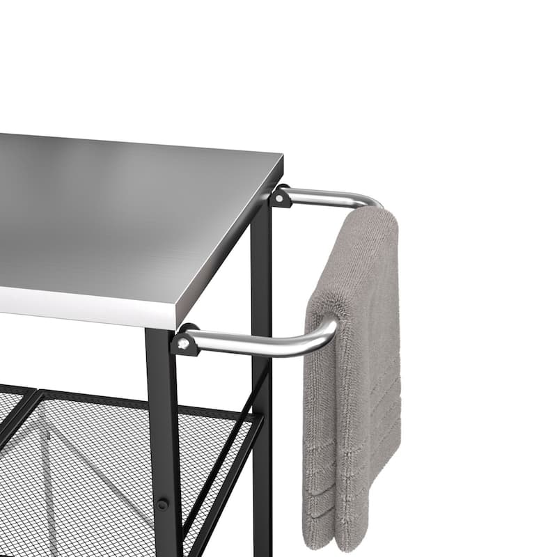 VEIKOUS Outdoor Patio Grilling Backyard BBQ Grill Cart with Stainless Steel Top