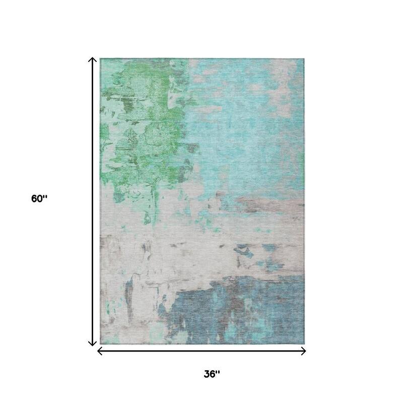 HomeRoots Abstract Transitional Rectangle Outdoor Rug