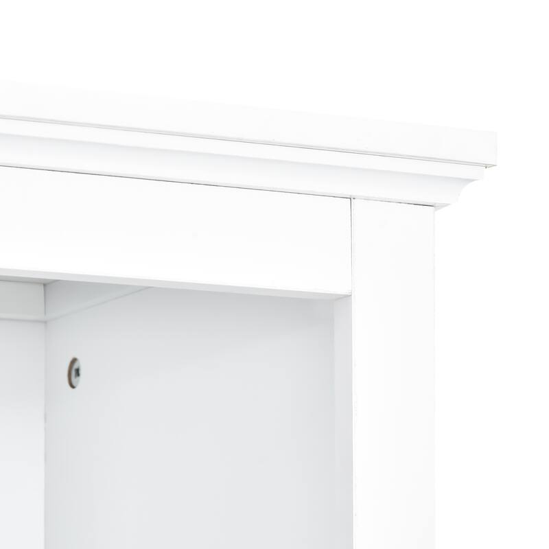 Large Entertainment Wall Unit Set with Open Storage, Wood TV Stand for TV Up to 70", Large Media Console with Cabinet
