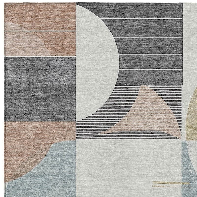 HomeRoots Geometric Modern Rectangle Outdoor Rug