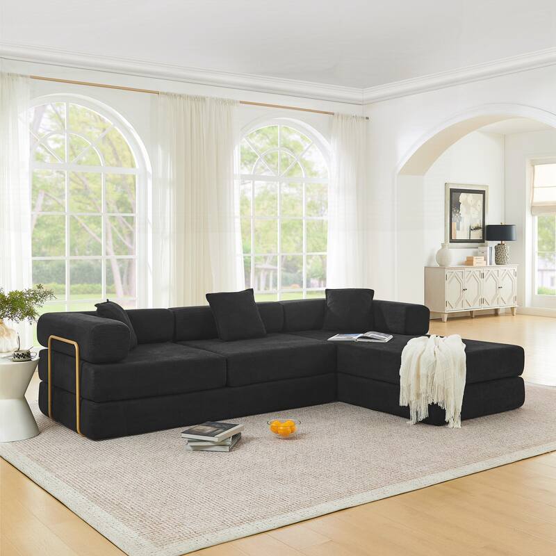 Modular Sectional Sofa with L-Shape Chaise, Boneless Cloud Couch with Deep Seat