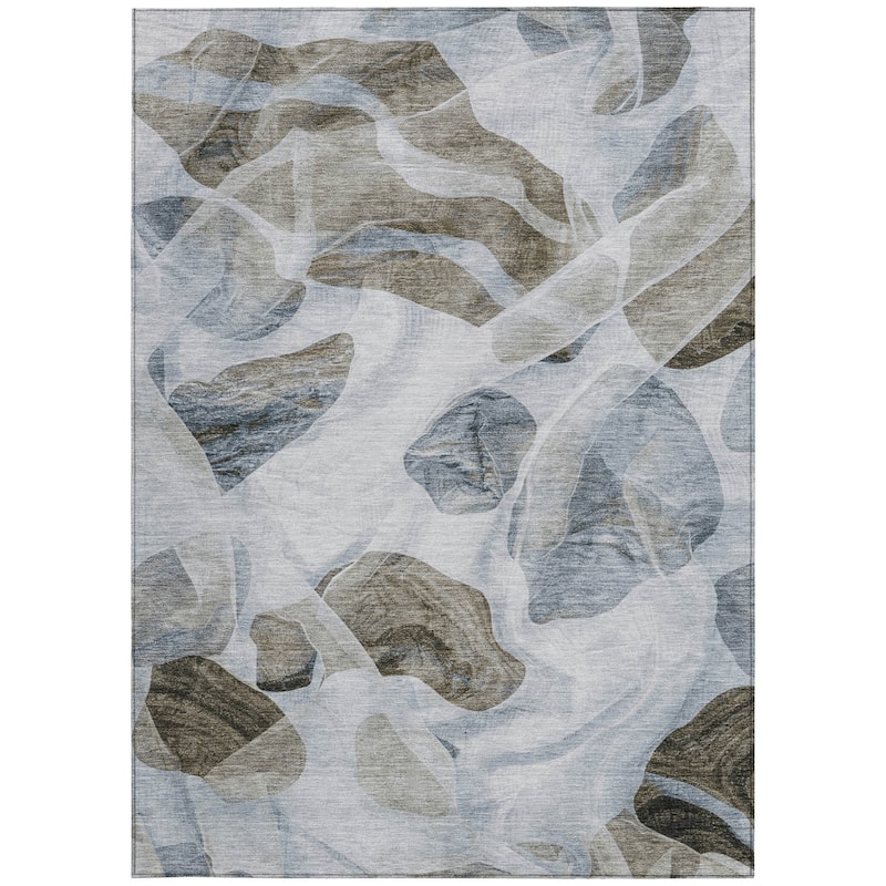 HomeRoots Abstract Transitional Rectangle Outdoor Rug