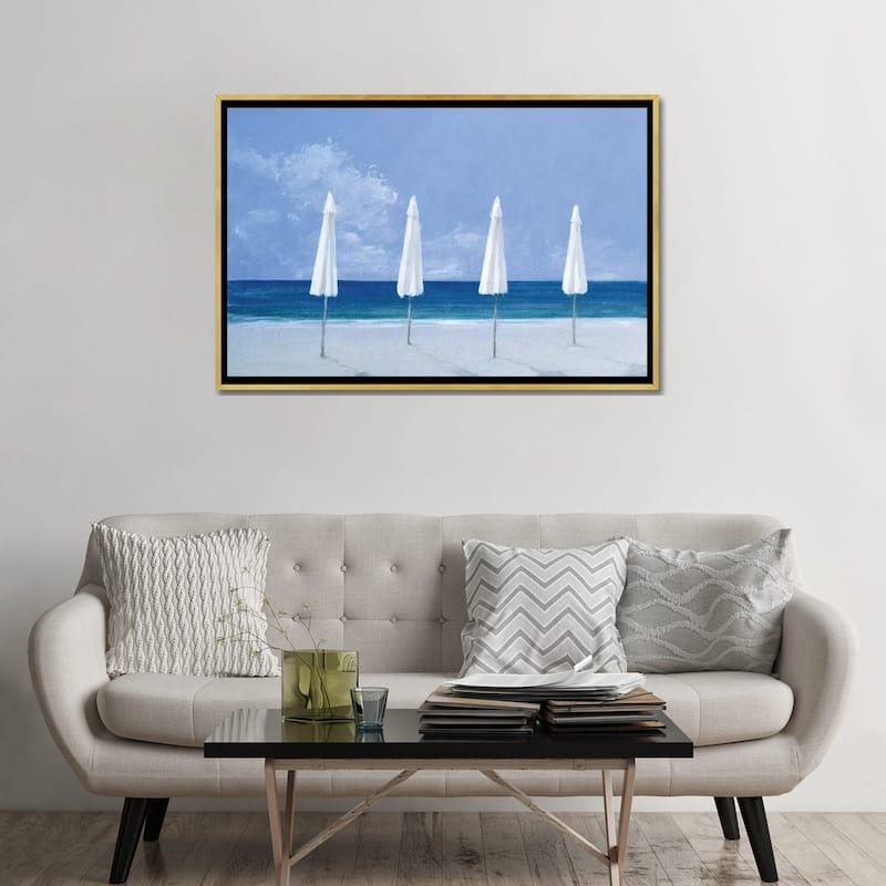 iCanvas "Beach Umbrellas" by Lincoln Seligman Framed Canvas Print