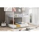 preview thumbnail 14 of 30, Full over Full Size Metal Low Bunk Bed with Ladder and Fence for Kids' Bedroom
