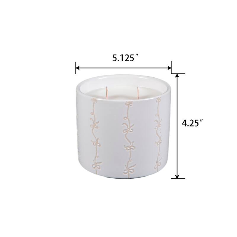 5.13in Ceramic WW Ribbon Candle (18.5oz)