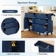 preview thumbnail 4 of 18, Farmhouse Kitchen Island Set with Drop Leaf and 2 Seatings,Dining Table Set with Storage Cabinet, Drawers and Towel Rack