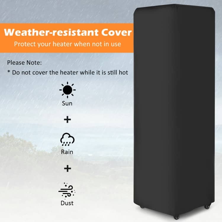 41 000 BTU Propane Patio Heater with Metal Hood - 15.5" x 15.5" x 62" (L x W x H)