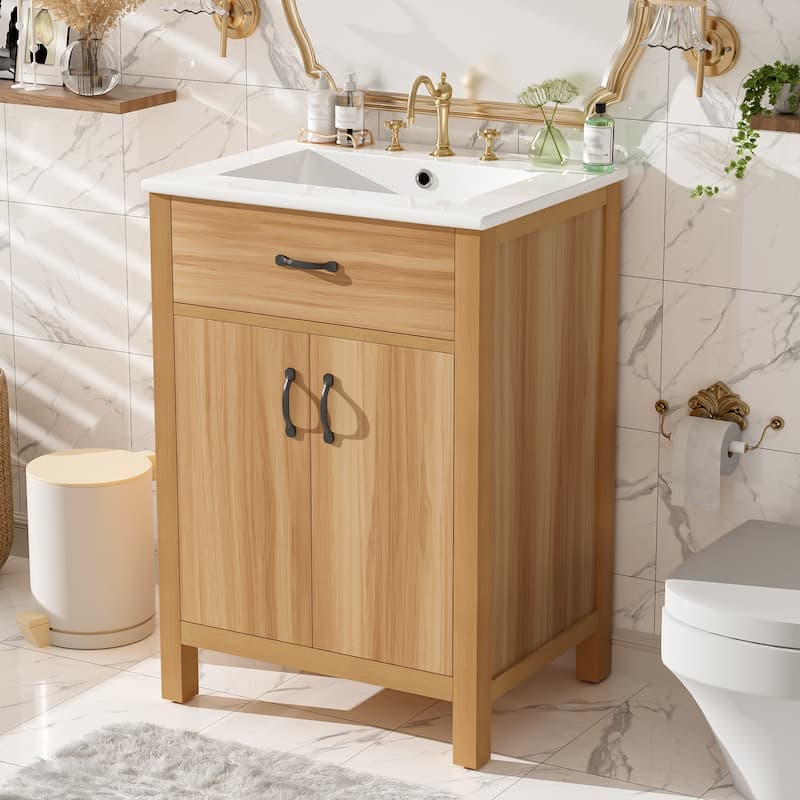 Modern Solid Wood Bathroom Vanity by Harper&Bright Designs