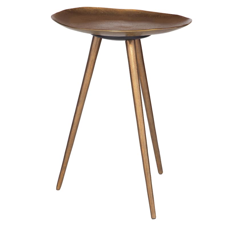 Uttermost Lily Pad Antique Brass Accent Table - 26"H x 16"W x 16"D