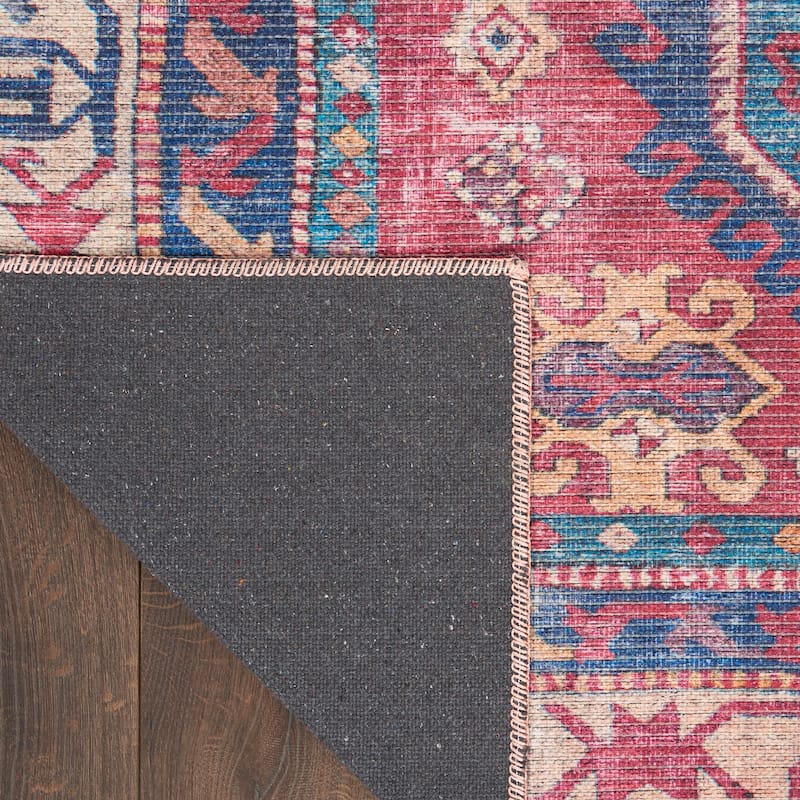 New Concept Washables Machine Washable Vintage Boho Medallion Area Rug