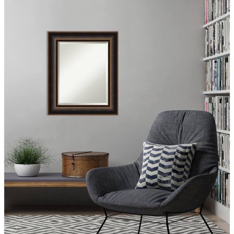 Villa Oil Rubbed Bronze Beveled Wood Framed Wall Mirror - Villa Oil Rubbed Bronze
