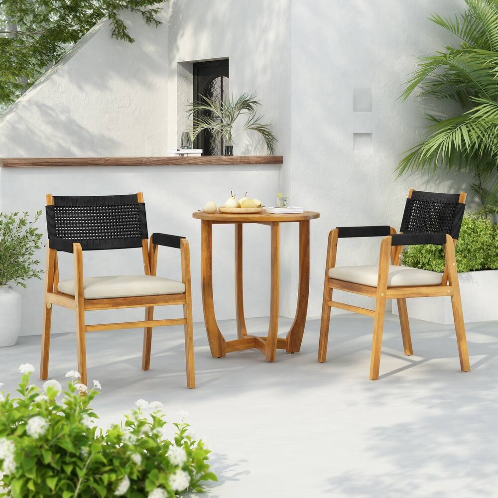 Joueyf Outdoor 3-piece acacia wood Dining Set by Christopher Knight Home