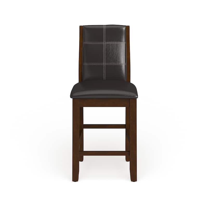 Tornillo Contemporary Faux Leather Counter Height Dining Chairs (Set of 2) by Furniture of America