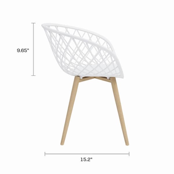 dimension image slide 2 of 8, Jamesdar Kurv Mid-Century Modern Lightweight Mini Chair (Set of 2)
