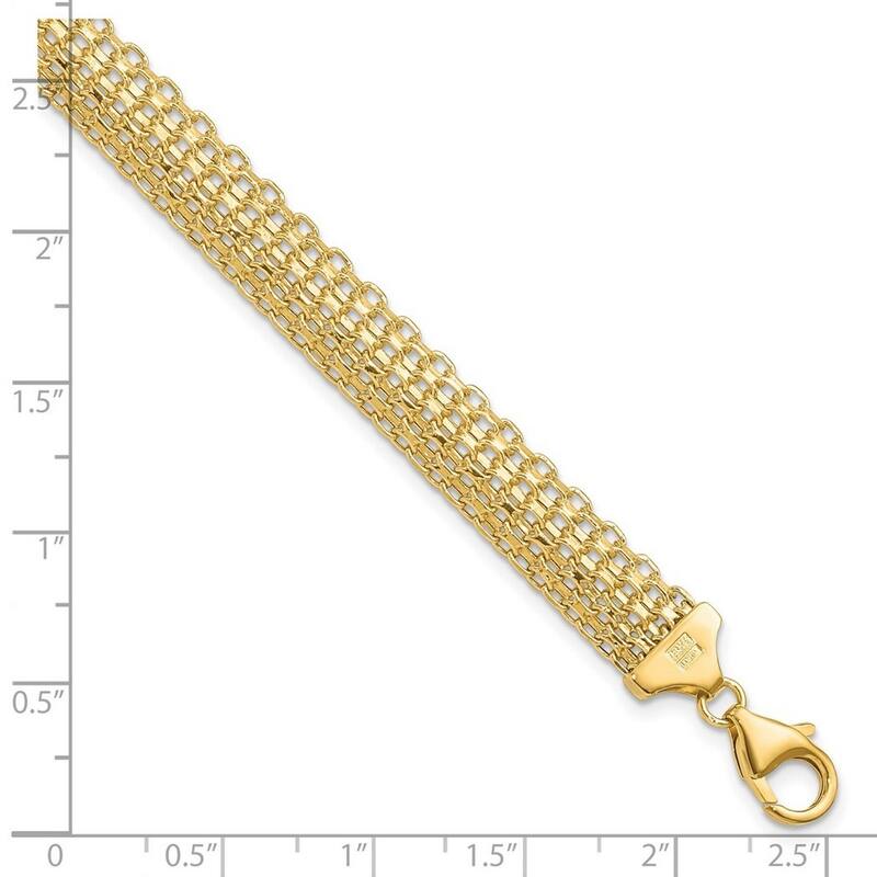 Curata 9.75mm 14k Yellow Gold Fancy Lobster Closure Polished Bracelet 7.5 Inch