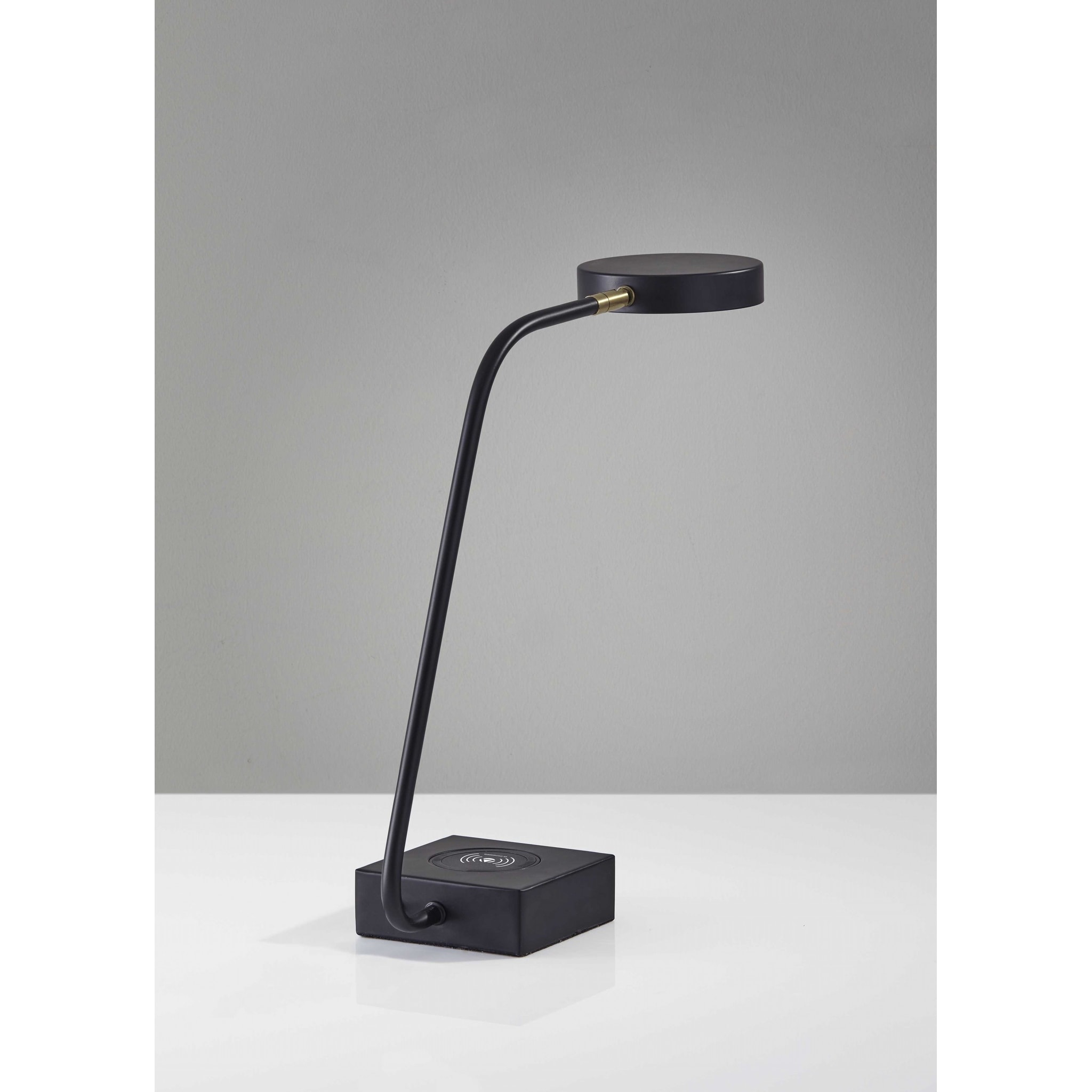 Tech Enhanced Black Metal Disk Led Adjustable Desk Lamp
