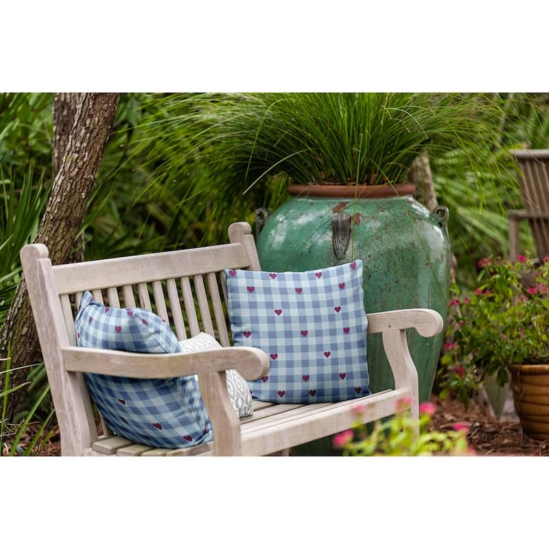 Woven Hearts Indoor/Outdoor Throw Pillow