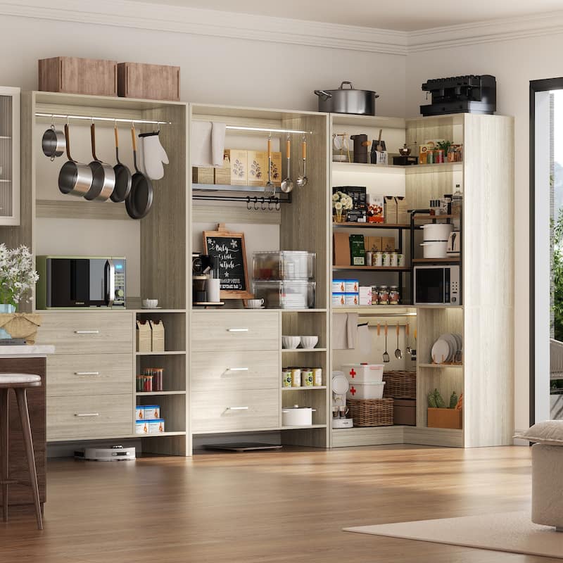 Cimly Set of 3 Freestanding Corner Closet System, Space-saving Closet Organizer for Walk-in/ Reach-in Closet