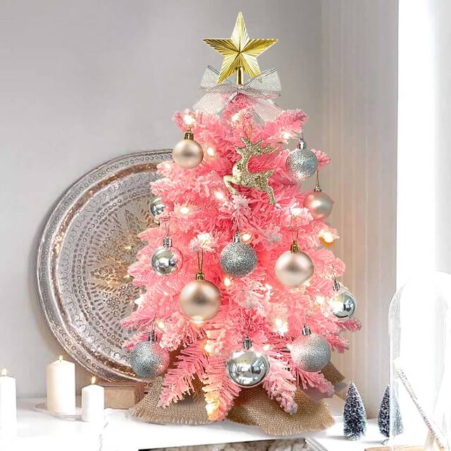 Exquisite Christmas Tree with LED Lights - Pink